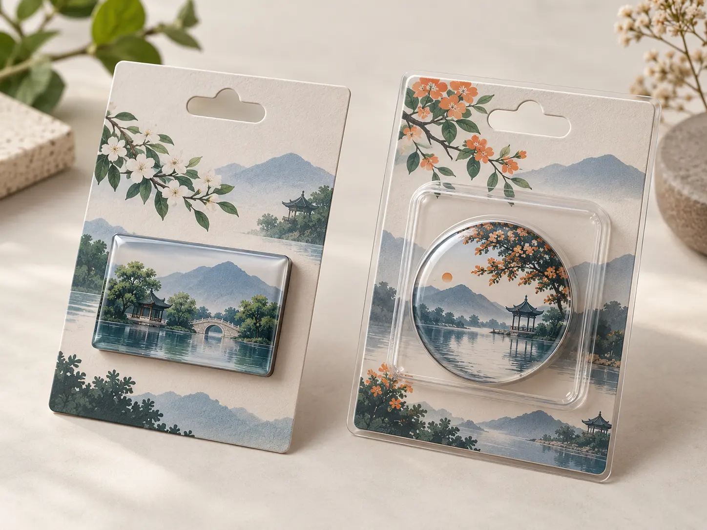 Backing card and blister packaging for custom magnetic products