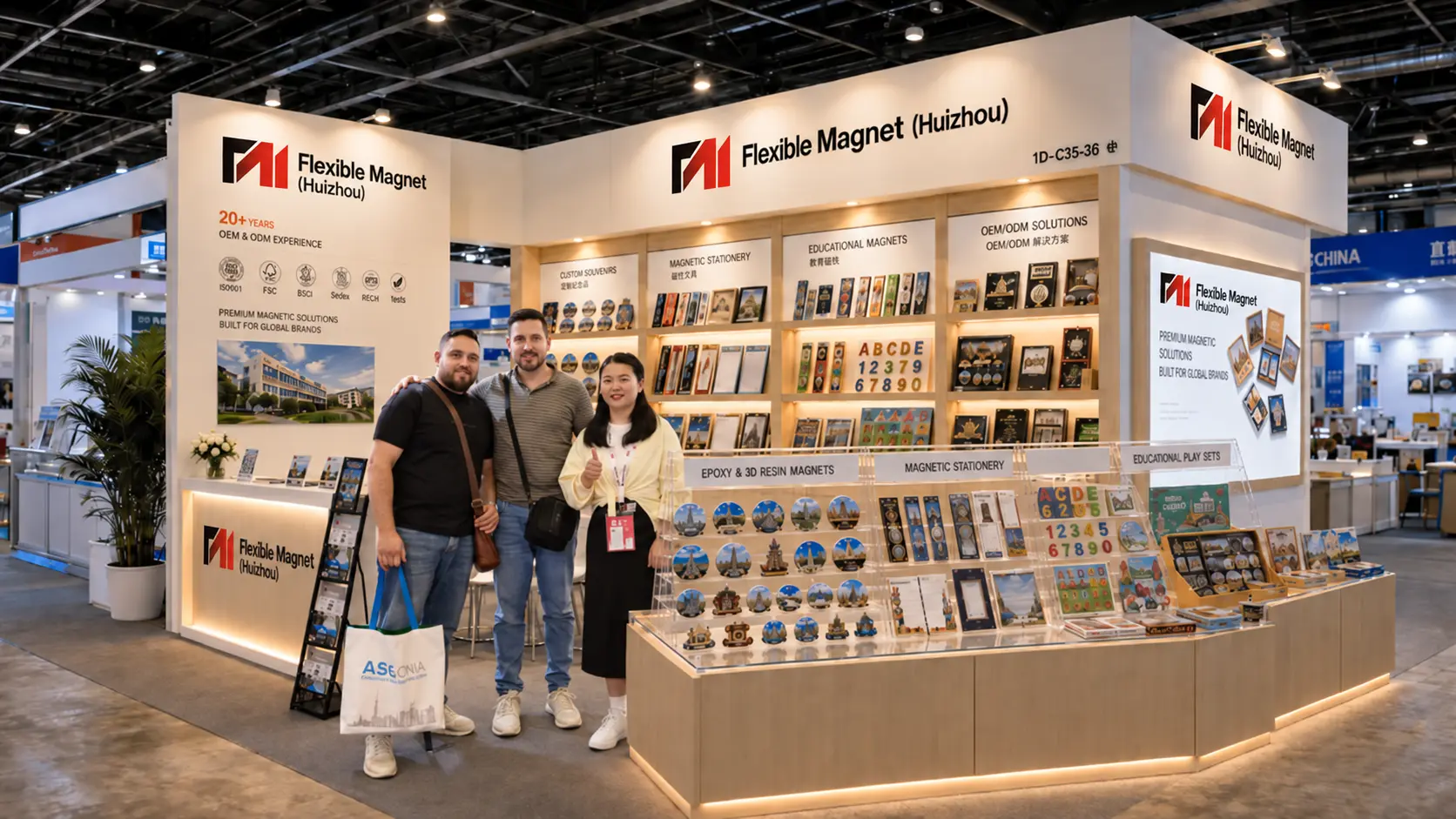 Flexible Magnet exhibition booth at the Shenzhen and Hong Kong international gifts trade shows
