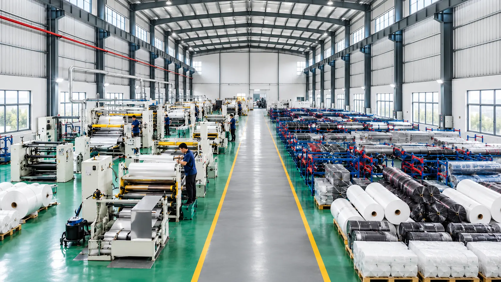 Factory workshop overview showing the Huizhou production floor
