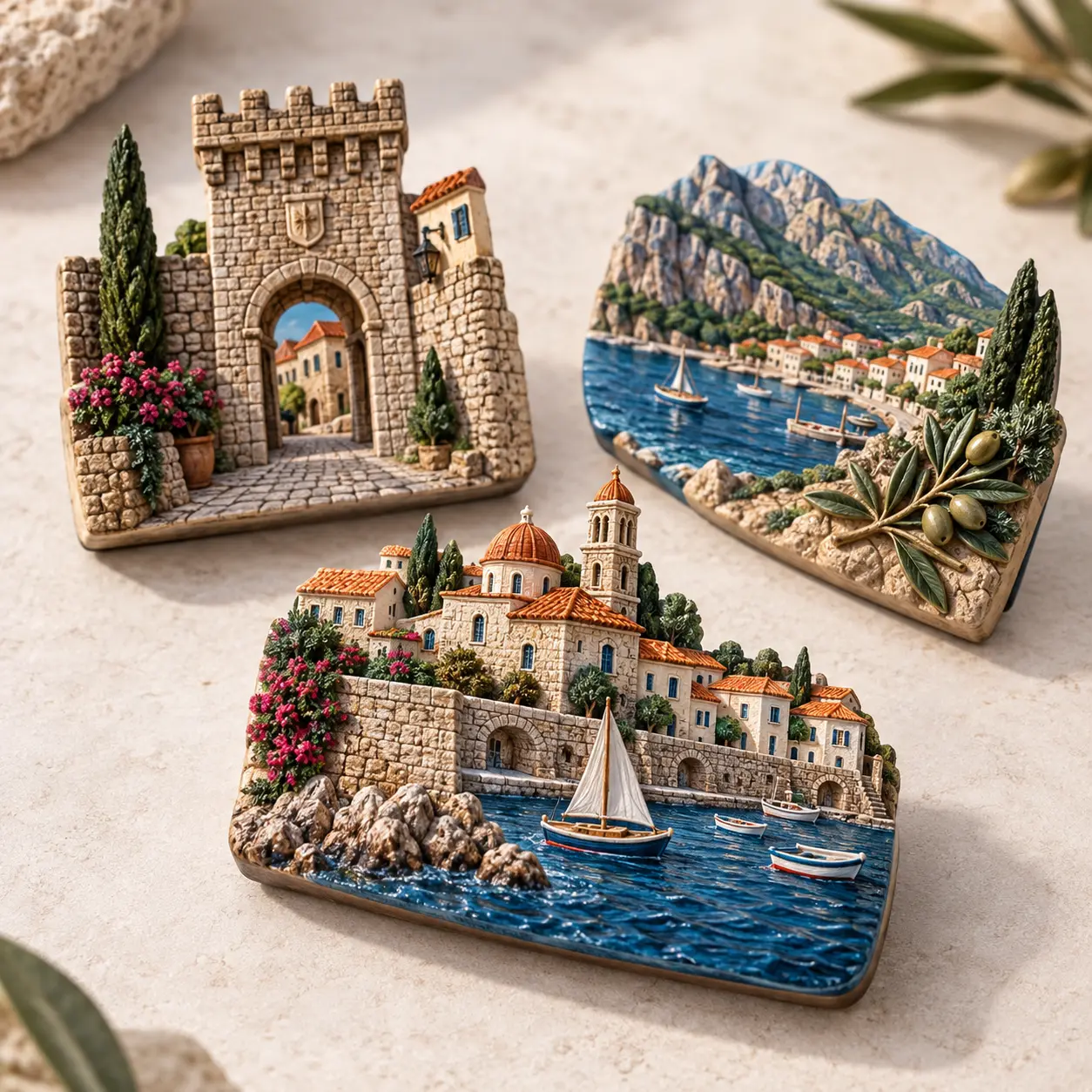 Custom resin fridge magnets for tourism and destination souvenir programs