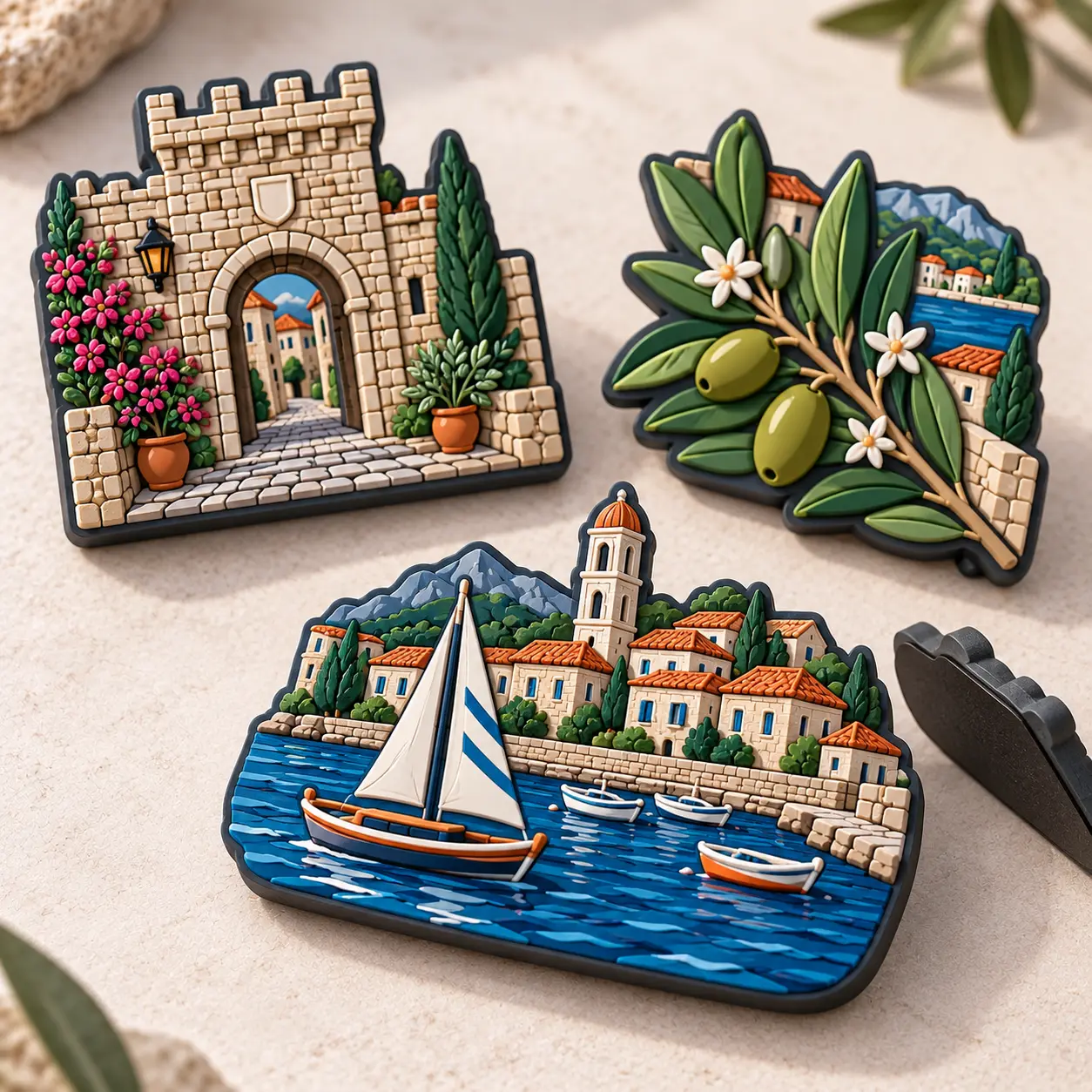 Custom soft PVC fridge magnets for tourism and destination souvenir programs